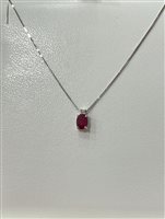 Collana Floriddia Gioielli Donna in Oro bianco Rubino 0.47 Ct 58107 COLLANA RUBINO E BRILLANTE - 58107 COLLANA RUBINO E BRILLANTE
